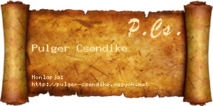 Pulger Csendike névjegykártya